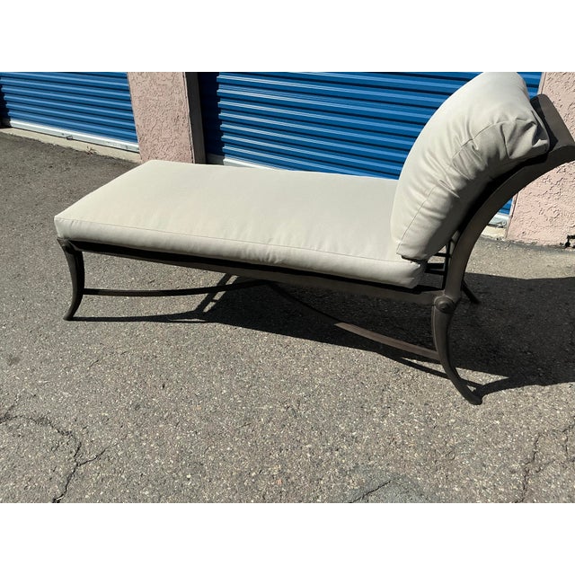Black Kreiss Modern Mid Century Klismos Style Patio Chaise For Sale - Image 8 of 12