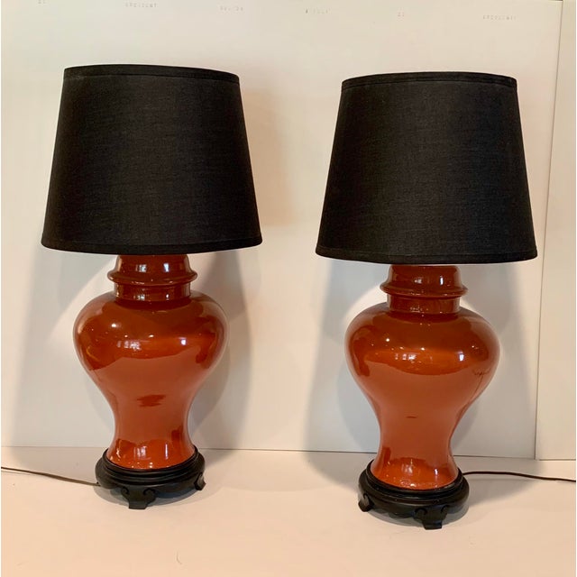 Vintage Burnt Orange Ginger Jar Lamp’s a Pair Chairish