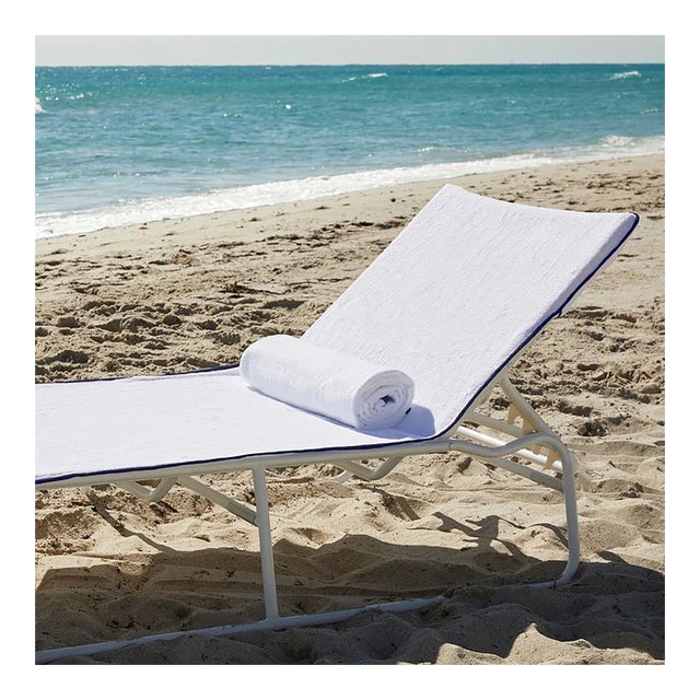 Chair cover only (single) - rolled towel not included. Crafted from 100% cotton and trimmed with colorful piping,...