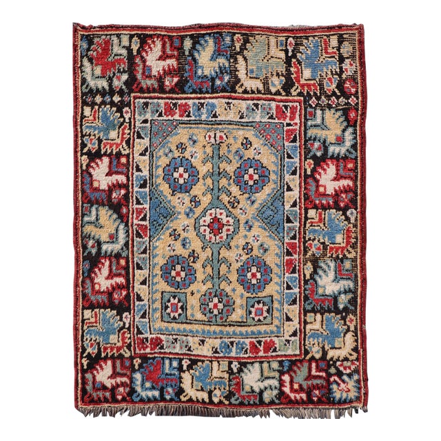Antique Manastir Rug With Floral Medallion Design 3'3 X 4'6 For Sale