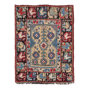 Antique Manastir Rug With Floral Medallion Design 3'3 X 4'6
