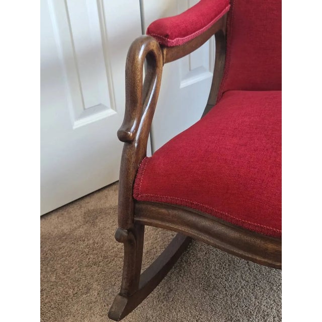 Antique Gooseneck Rocker With Footstool For Sale - Image 12 of 18