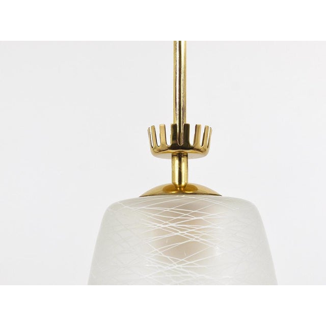 Mid-Century Brass Crown Pendant Lamp Lantern in the style of Gio Ponti, Italy, 1950s For Sale - Image 3 of 18