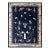1880s Navy Blue and Tan Chinoiserie Pattern Floral Antique Chinese Peking Rug For Sale