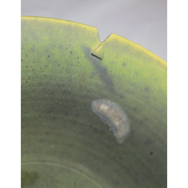 Contemporary Canadian Art Studio Pottery Green Centerpiece Bowl by Kayo O'Young For Sale In New York - Image 6 of 12