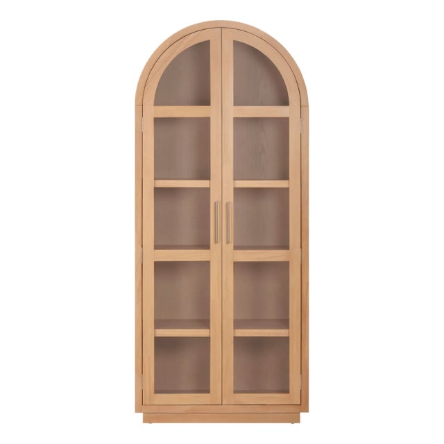 Marlow Natural Wood Display Cabinet For Sale - Image 10 of 10