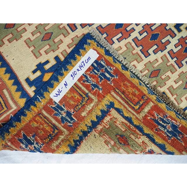 Vintage Tribal Nomadic Caucasian Soumak Sumakh Kilim Rug, 1950s For Sale - Image 11 of 13