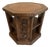Vintage Romweber Viking Oak Zodiac Leather Top Octagon Table For Sale