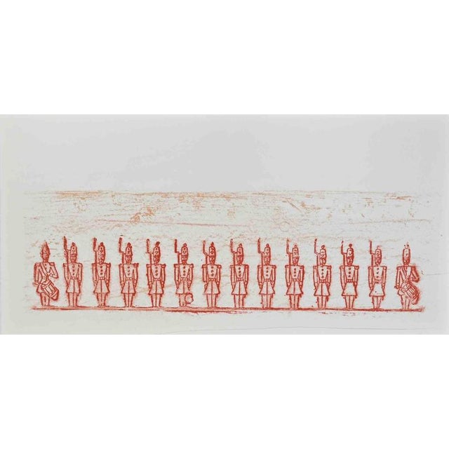 Les Petits Soldats is a contemporary artwork realized by Max Ernst in 1972. Mixed colored lithograph on Arches Paper....