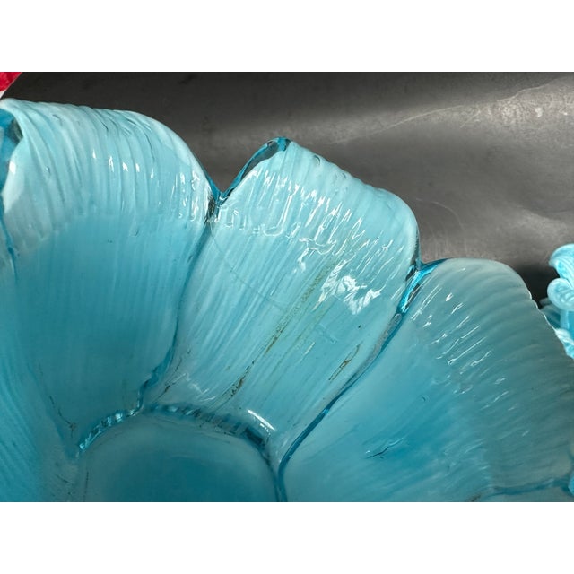 Glass Fratelli Toso Italian Murano Glass Flower Petal Bowl Candle Votive Holders For Sale - Image 7 of 18
