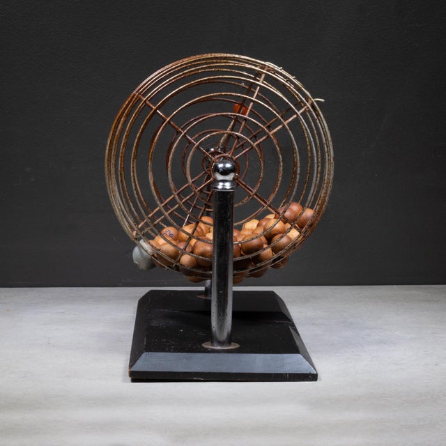 Vintage Bingo Cage With Bakelite Handle c.1930-1950 For Sale - Image 4 of 9