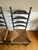 Wood Pair Hitchcock Ladderback Chairs With Rush Seats For Sale - Image 7 of 7