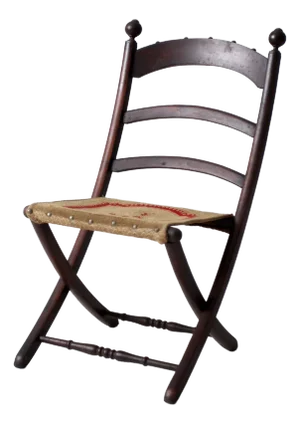 Antique Tapestry Campaign Folding Chair