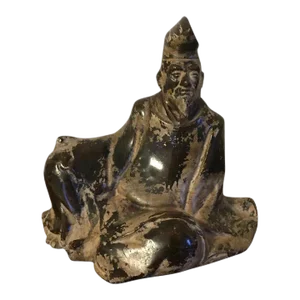 Antique 19th Century Japanese Bronze Figure of an Immortal or Scholar