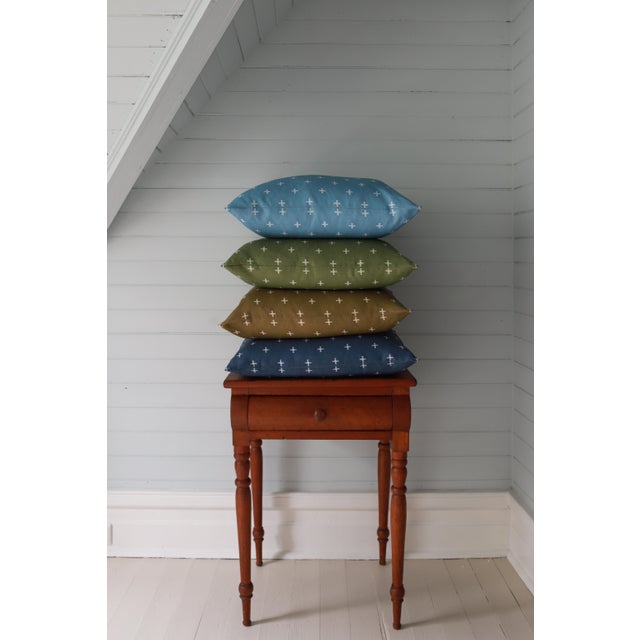 Lauren Servati Textiles, Savannah Cross // Marine 22"x22" pillow pair (two pillows!) Double-sided throw pillow with a...