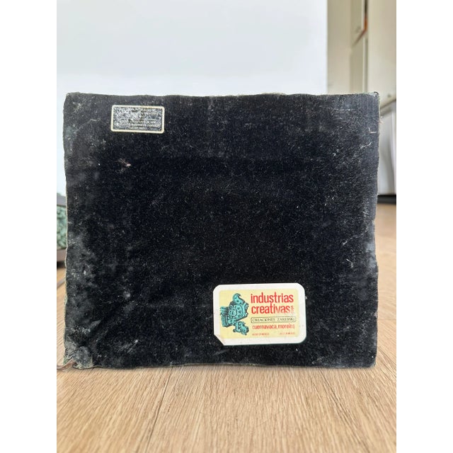 Pair of Vintage Mid Century Modern Zarebski Malachite Mexican Mayan Design Table Lamps For Sale - Image 11 of 11