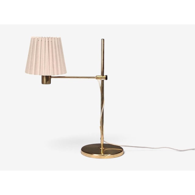 Mid-Century Modern Hans-Agne Jakobsson, Large Adjustable Table Lamp, Polished Brass, Sweden, 1960s For Sale - Image 3 of 16