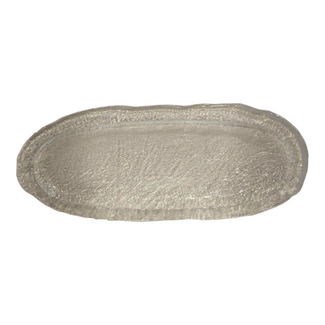 1960s Minimalist Ice Oval Platter For Sale