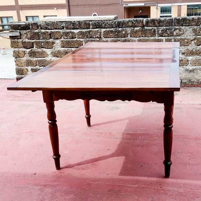 Extendable Pull-Out Table in Solid Fir Wood, Italy, 19th Century For Sale - Image 12 of 17