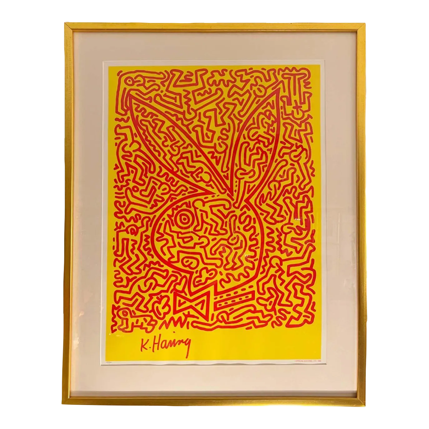 1990 'Playboy Bunny No. 2' After Keith Haring Serigraph