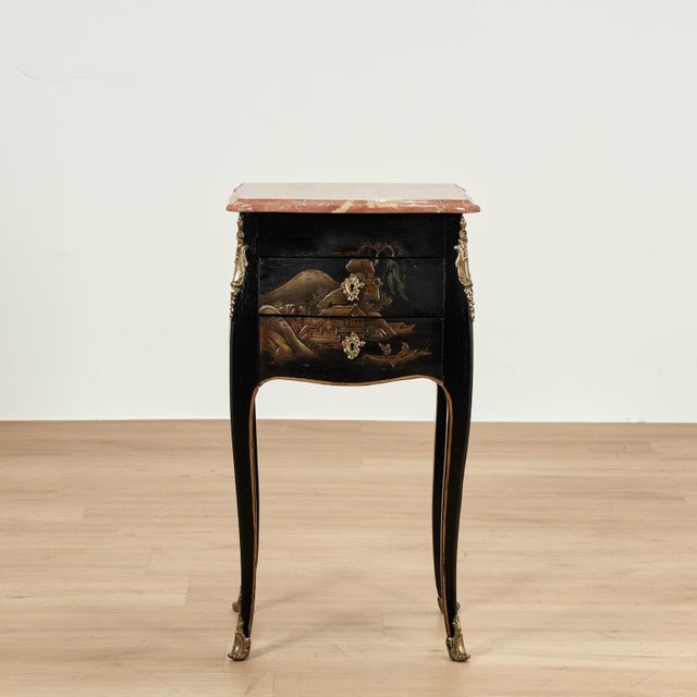 Antique French Louis XV Style Marble Top Chinoiserie Stand For Sale - Image 4 of 18