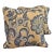 Jacobean Blue and Tan Pillow Pair With Rope Trim and Down-Filled Inserts For Sale