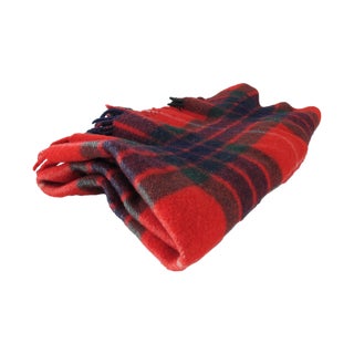 Classic Plaid Wool Blanket For Sale