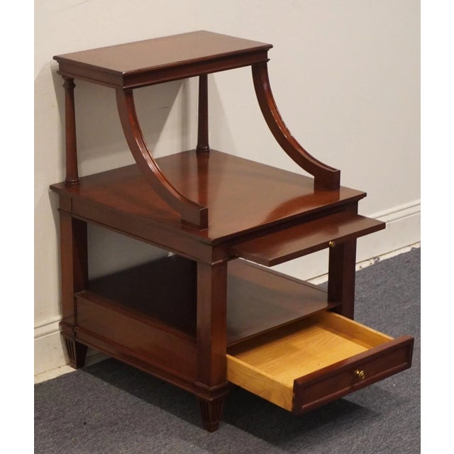 High End Solid Mahogany Traditional Style 20" Tiered End Table / Nightstand For Sale In Kansas City - Image 6 of 10