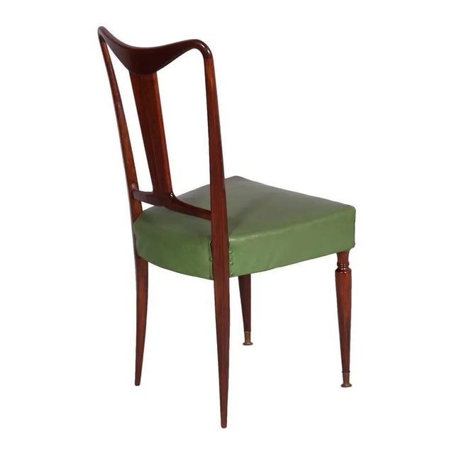 Wood Mid-Century Italian Walnut Dining Table & 6 Chairs, Set of 7 For Sale - Image 7 of 10