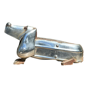 Vintage Chrome Bumper Abstract Dachshund Sculpture