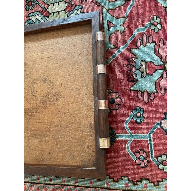 Arts and Crafts Wood and Copper Serving Tray For Sale - Image 4 of 7