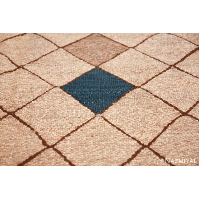 Mid-Century Modern Nazmiyal Collection Mid Century Modern Swedish Geometric Kilim Area Rug For Sale - Image 3 of 10