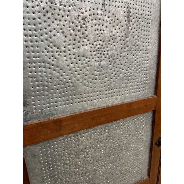 1970s Wood and Metal Pie Cabinet With Fixed Interior Shelves For Sale - Image 11 of 13
