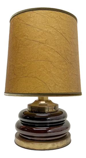 Mid-Century Modern Double Bubble Brown Glass Table Lamp, Italy, 1970s