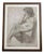 Emilia Castaneda, Female Nude, 1960s, Charcoal Drawing on Paper For Sale