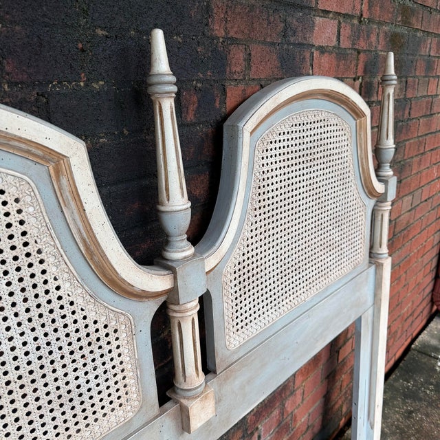 Mid-Century Dixie Queen Headboard in Swedish Gustavian Style - Newly Painted For Sale In Mobile - Image 6 of 15