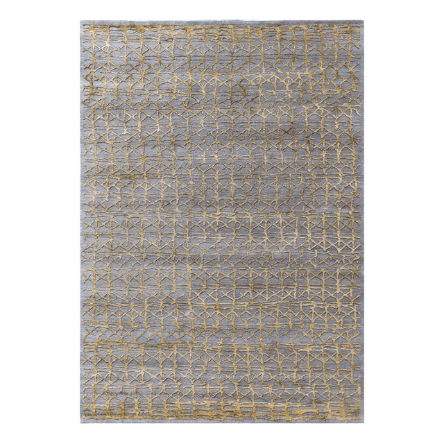Naaba GRG Custom Handknotted Rug in Wool and Silk by Kristiina Lassus For Sale
