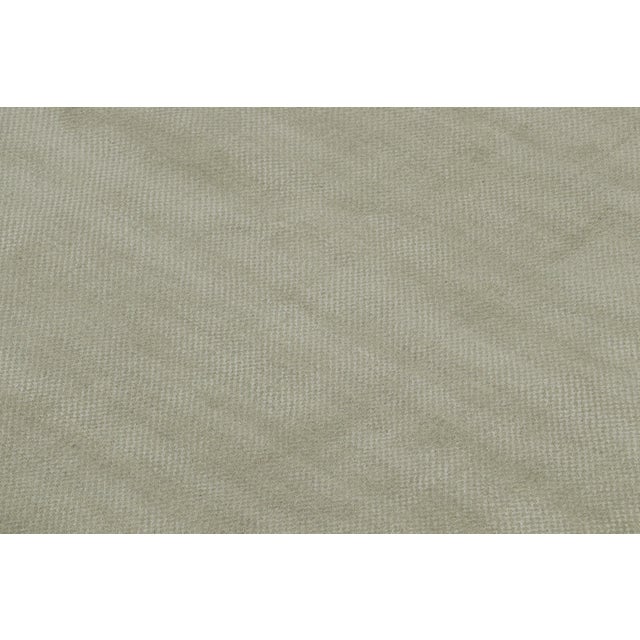 Contemporary Rug & Kilim’s Modern Rug With Taupe Open Field and Silver-Gray Border For Sale - Image 3 of 7