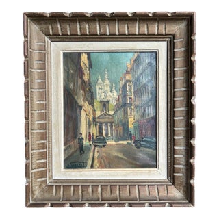 Vintage 1950’s French Oil Painting “A View of Paris” by A. Franchet For Sale