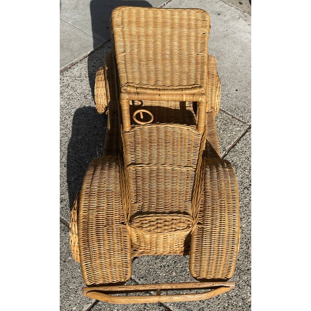 Giant Vintage Wicker and Rattan Luxury Automobile For Sale - Image 13 of 16
