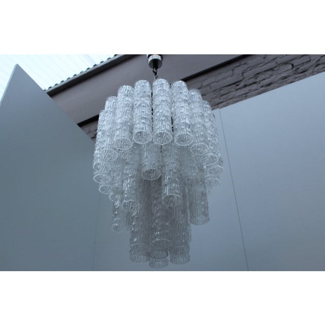 Mid-Century Italian Murano Glass 4-Tier Tronchi Chandelier by Toni Zucherri for Venini, 1960 For Sale - Image 10 of 11