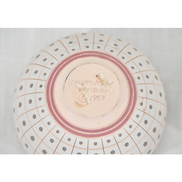 Ceramic Signed Postmodern Studio Art Pottery Lidded Bowls — Set of 3, 1985 For Sale - Image 7 of 8