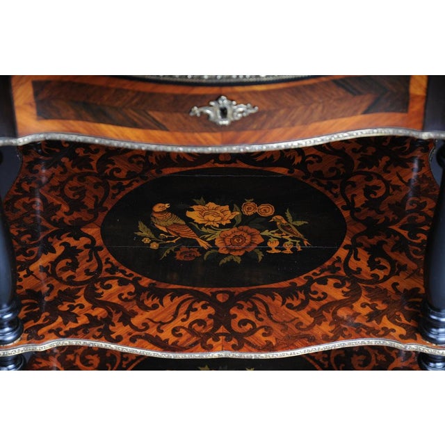 19th Century Marquetry Side Table with Jewelry Box, 1870s For Sale - Image 16 of 18