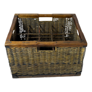 Antique French Wicker Wine Crate