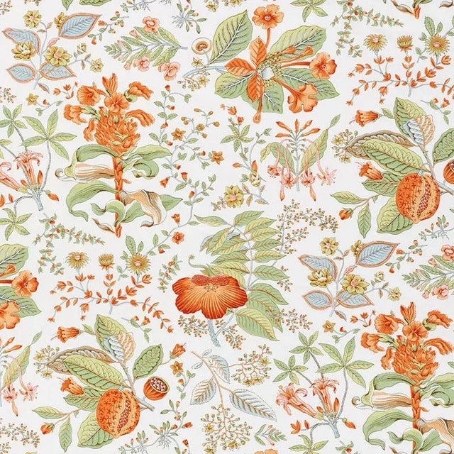 Contemporary Sample - Schumacher Pomegranate Botanical Fabric in Orange For Sale - Image 3 of 3