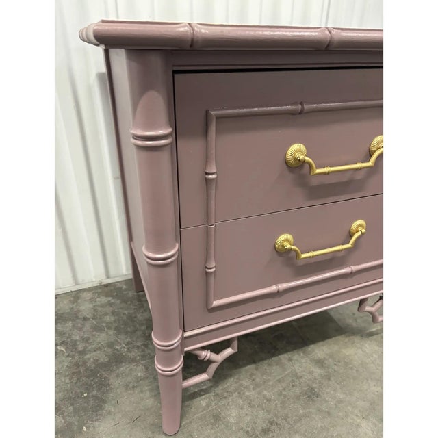 Late 20th Century Late 20th Century Chinoiserie Coastal Nightstand by Thomasville For Sale - Image 5 of 12