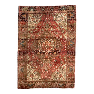 Antique Ferahan with Lamb Wool Rug 3.6 x 4.11 For Sale