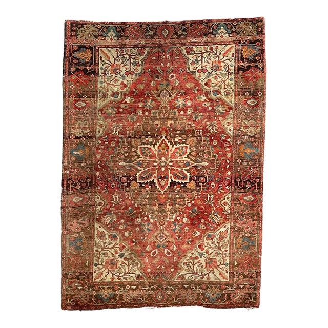 Antique Ferahan with Lamb Wool Rug 3.6 x 4.11 For Sale