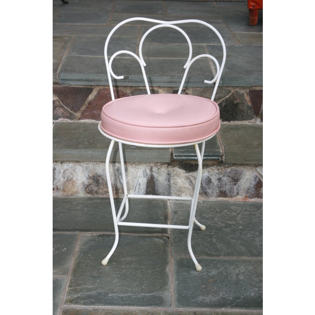 Vintage Mid Century White Metal Vanity Chair Chairish