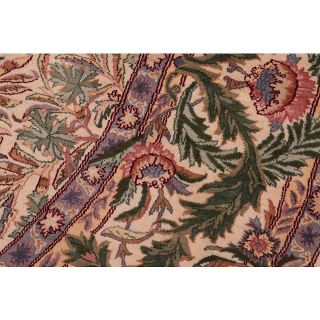 Shabby Chic 1990's Floral Heritage Beige/Green Wool Round Rug- 8'1''x8'2'' For Sale - Image 4 of 9